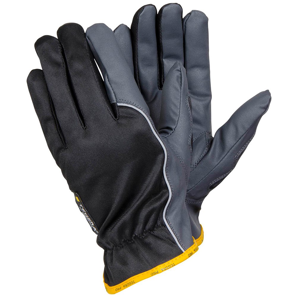 Ejendals 9100-10 Size 10 "Tegera 9100" Synthetic Leather Glove - Black/Grey/Yellow