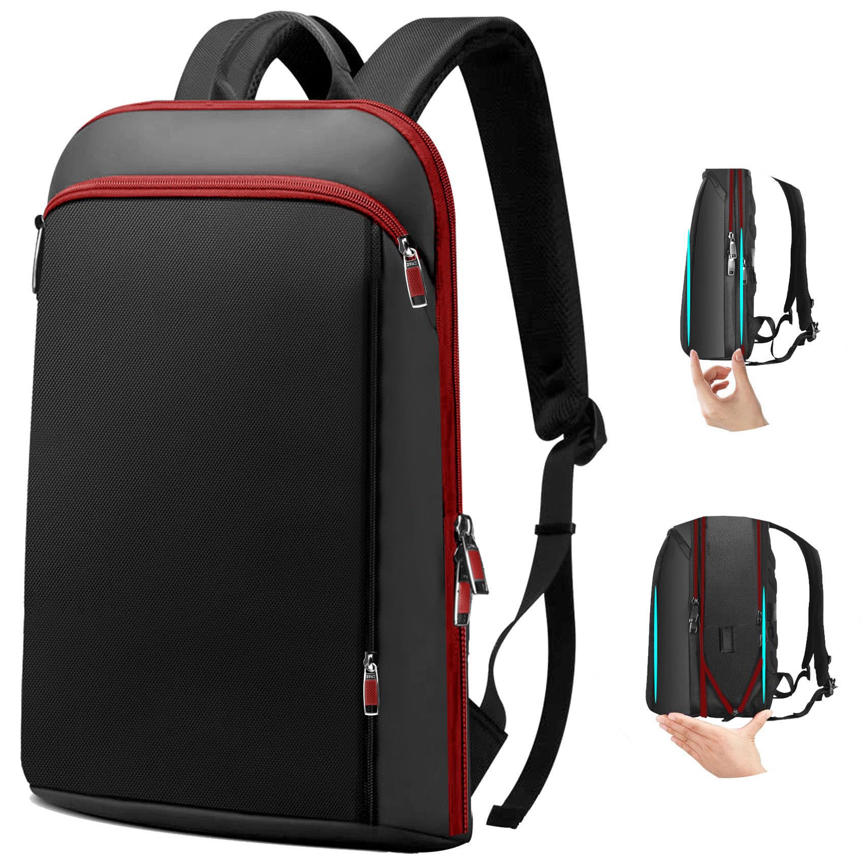 ZINZ Slim and Expandable 15 15.6 16 Inch Laptop Backpack Anti Theft Business Travel Notebook Bag, Multipurpose Large Capacity Daypack for Men & Women,B01RD01