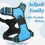 rabbitgoo Dog Harness Medium Front Back Clip Reflective Sky Blue M view 4
