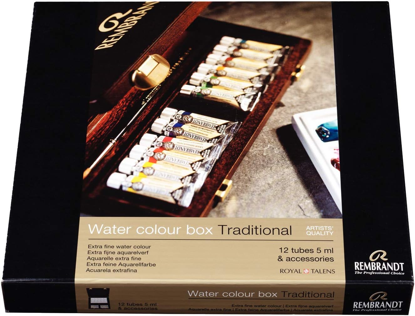 CAJA MADERA ACUARELA REMBRANDT 12 TUBOS 5 ML: Amazon.es: Oficina y papelería