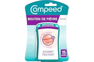 Compeed - Patch Bouton de Fièvre - Discret Pour un Traitement Rapide - Soins Jour et nuit qui accélèrent la guérison - 15 patchs Anti-boutons de fièvre - Format (1,5 x 1,5 cm)