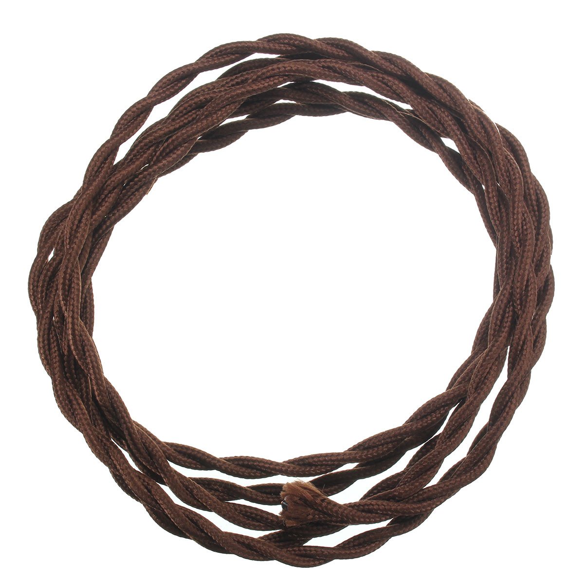 MASUNN 3M Vintage 2 Core Twist Braided Fabric Cable Wire Electric Lighting Cord-Coffee