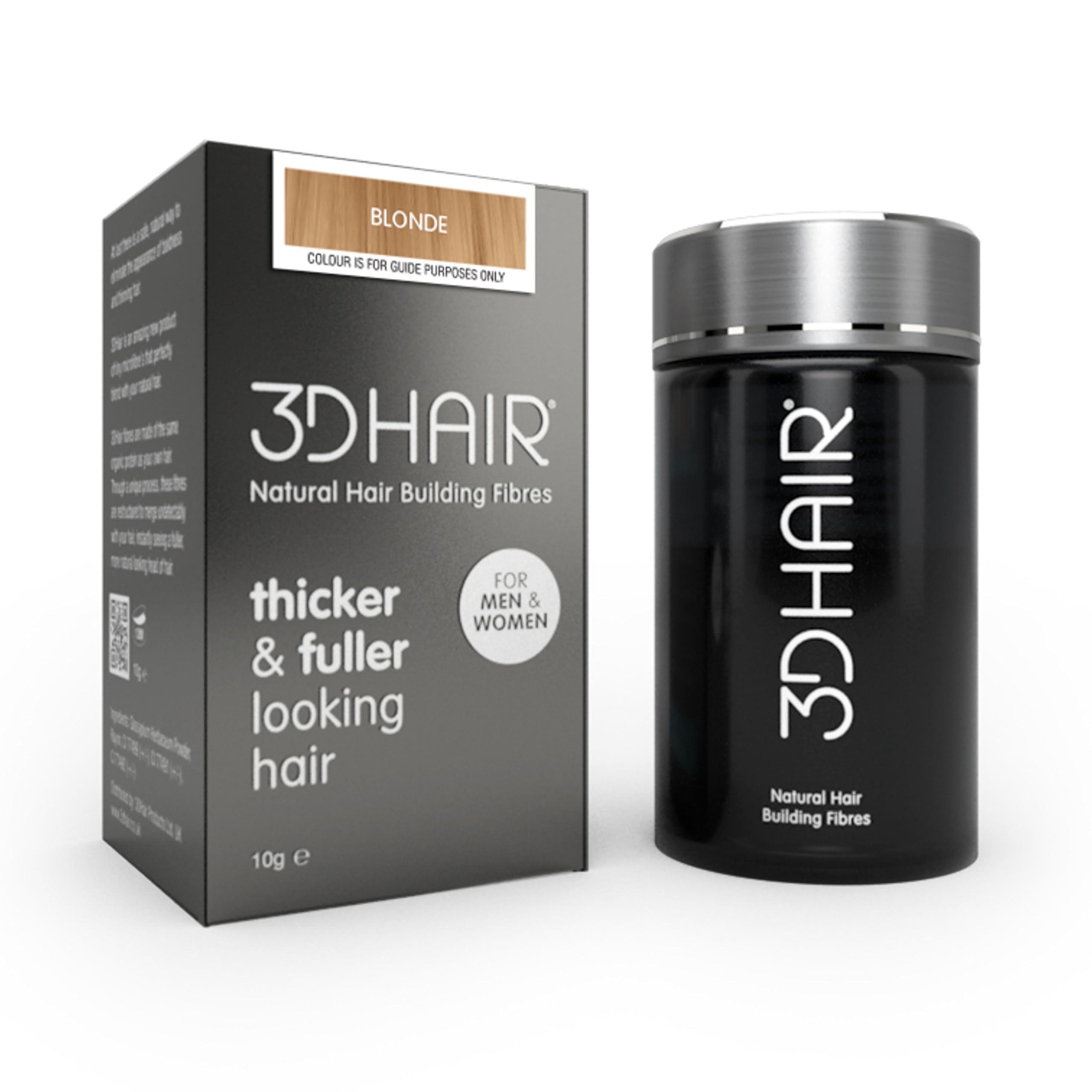 3D Hair Fibres | Hair Powder for Thinning Hair 10g Bottle | Makes Thin Hair Look Thicker in Seconds | Hair Loss Concealer For Women & Men (Blonde)