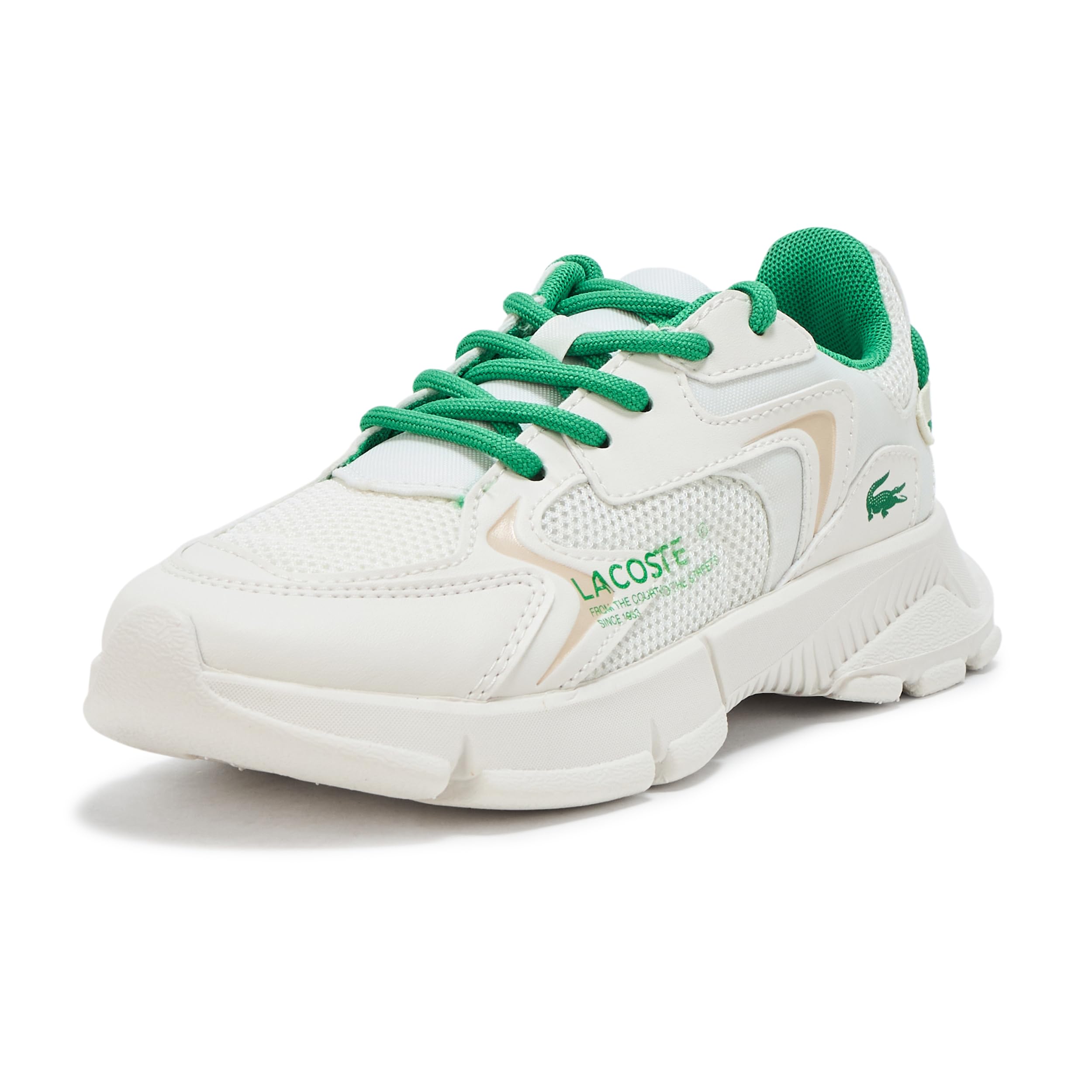 Lacoste Children’s L003 Neo Sneakers, White/Green, 12