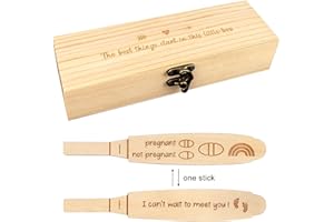 BLINKING STARS Surprise Pregnancy Announcements for Dad Grandparents Aunt Uncle - Wooden Positive Pregnancy Test & Keepsake Box - Baby Announcement Ideas Gift for Grandma Auntie Boyfriend