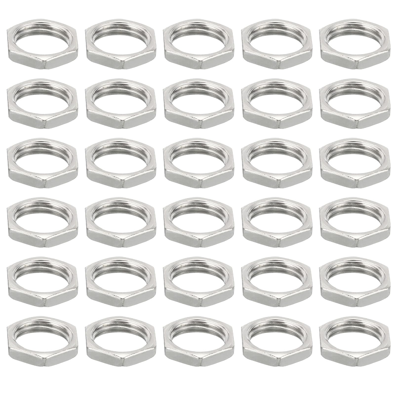 PATIKIL M10x1.0 Steel Hex Nuts, 60 Pack Metric Thread Zinc Plated Finished Hardware Nuts Screw Bolt Fasteners for Lamps Machinery Repair 2.6mm Height
