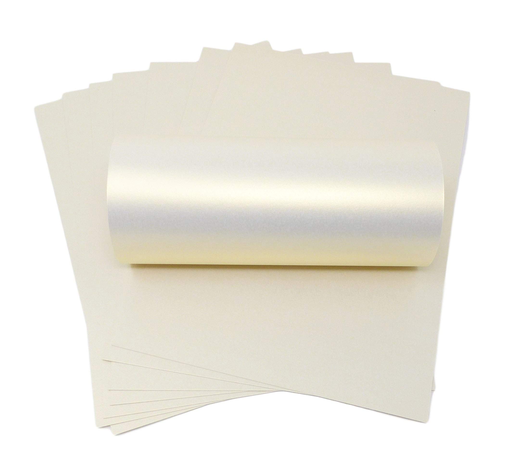 Syntego 10 Sheets Ivory Ice Gold Haze Pearlescent Shimmer Double Sided A4 Decorative Card 300gsm