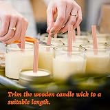 Runmeihe 25Pcs Wood Wicks 5" Candle Wick Kit with 25 Iron Stands for DIY Candles view 4