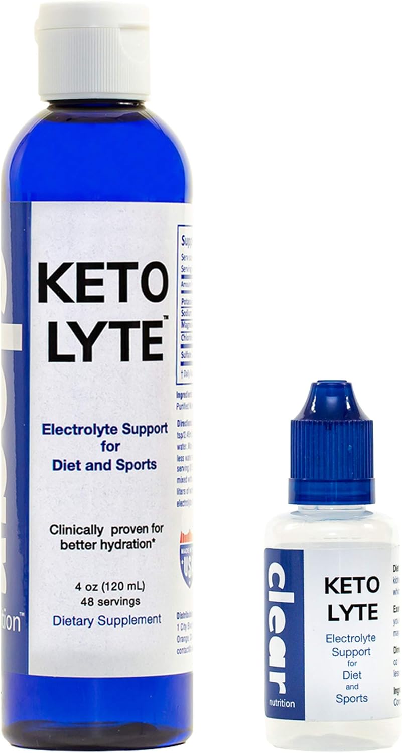 Keto Lyte Electrolyte Supplement Drops for Keto Flu, Fasting, Leg Cramps | Clinically Proven | No Sugars | No Carbs | Keto Friendly | Made in USA | 4oz-48 Servings