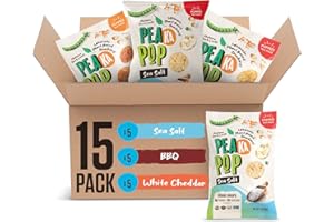 PeaKaPop Veggie Chips – Plant-Based, Healthy Veggie Crisps with Pea, Lentil & Chickpea Protein – Vegan, Gluten-Free, Popped Chips – Snack Size for Kids & Adults – 1 oz Bags (15-Pack) – Variety Pack