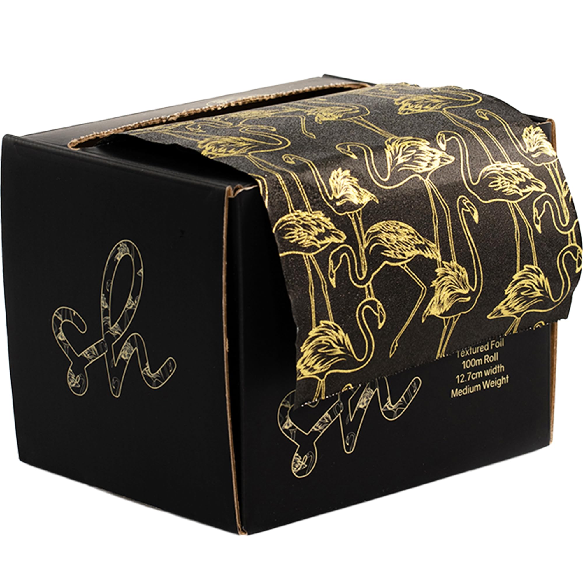 Simply Hair Hair Foil Roll – 100m Embossed Medium Weight Roll with Built-in Cutter – Custom Length Foil for Hair Dye, Highlights & Balayage - No-Slip Grip - 12.7cm - Flamingo