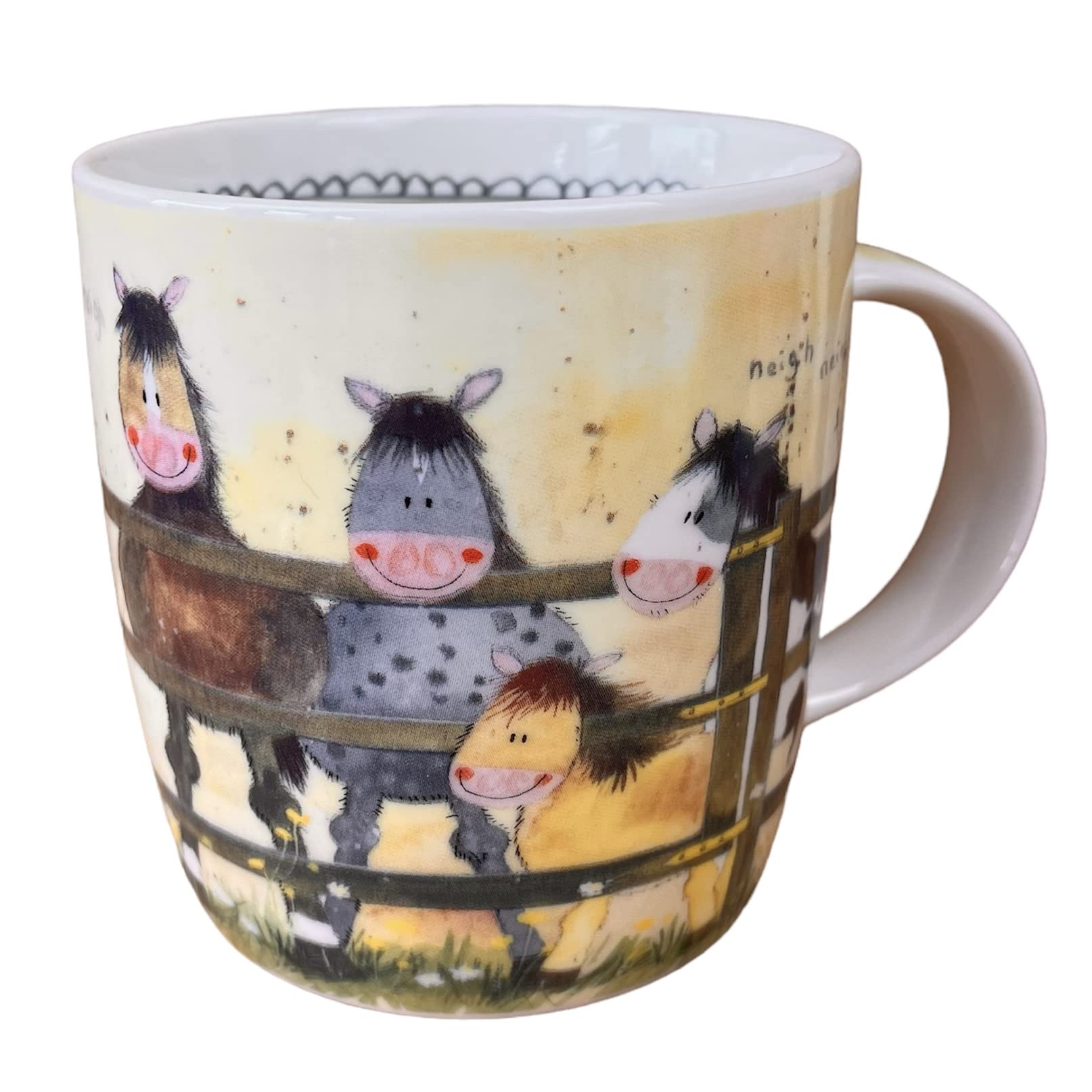 Alex Clark Pony Club Mug - Horses - Equestrian - Original Artwork - Cup for Animal Lovers - Gift Ideas - Perfect for Coffee & Tea - Vegan Friendly - Designed in The UK...