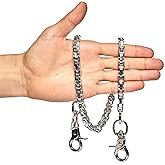 newtro STAINLESS STEEL Wallet Chain Men Women Boy Girl, Biker Motorcycle Pants Jean Punk Long Key Chain Black Silver SKZK
