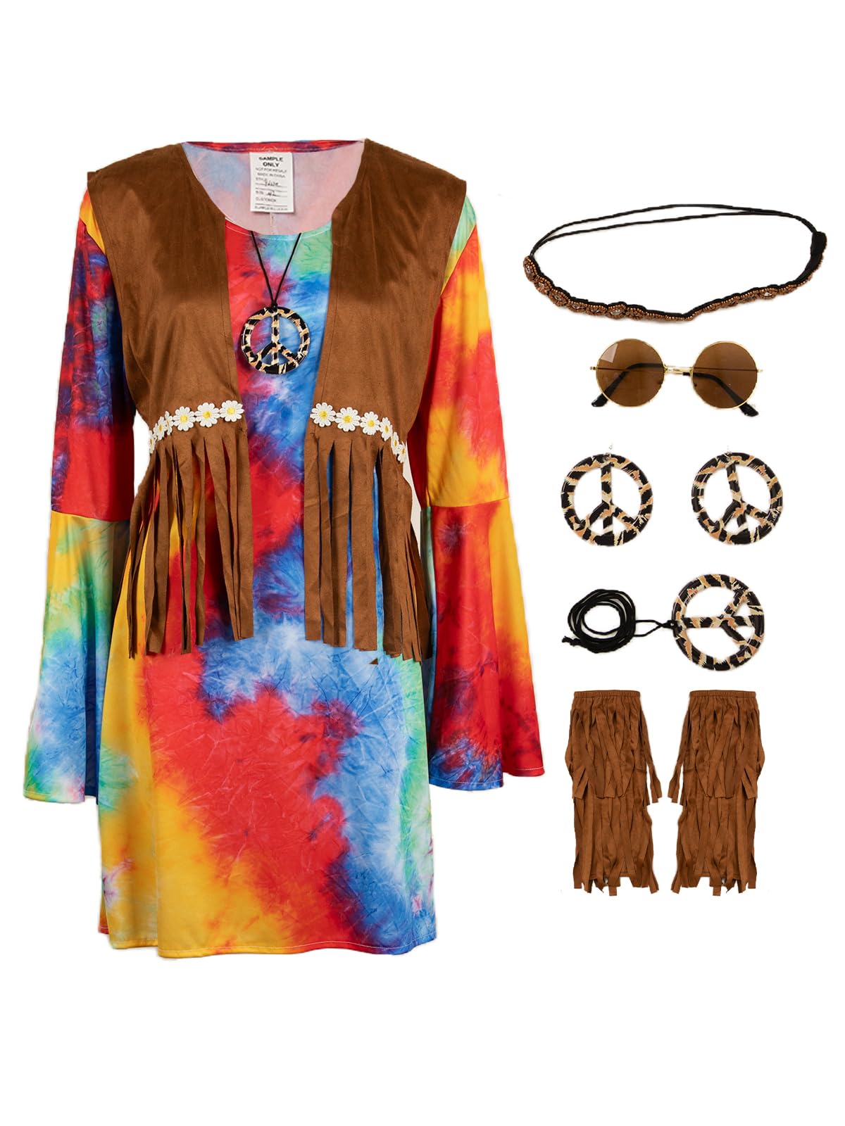 Hippie Halloween Costumes for Women Men: 60s 70s Outfit Matching Couple ...