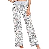 Peystean Trendy Womens Comfy Drawstring Palazzo Lounge Pajama Pants Wide Leg Ladies Yoga&Sleepwear Long Home PJs Bottom
