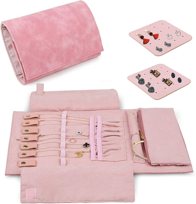 Likevery Travel Jewellery Organiser Roll Bag Tray Holder, Jewelry
