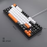 MageGee 75% Mechanical Keyboard 87 Keys Yellow Linear Switch White LED Backlit view 7