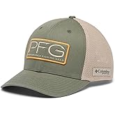 Columbia Unisex PFG Hooks Mesh Ball Cap, Cypress/Ancient Fossil, Small/Medium