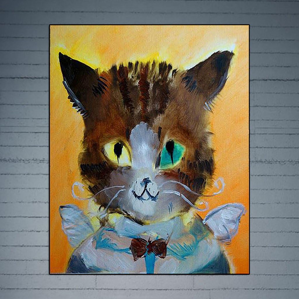 Amazon Com Fifimin Diy Oil Painting By Numbers Cat With Wings Drawing On Canvas Home Office Decor Paintings