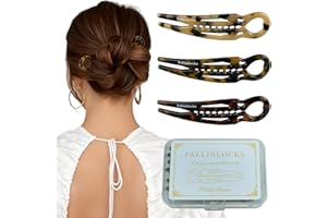 Fallinlocks 3 Pack Prestige Hair Pins for Women, 4.5" Large French Hair Pins for Thin & Thick Hair, Curved Anti-Slip Design for Better Hold, Perfect Holiday Gift for Her