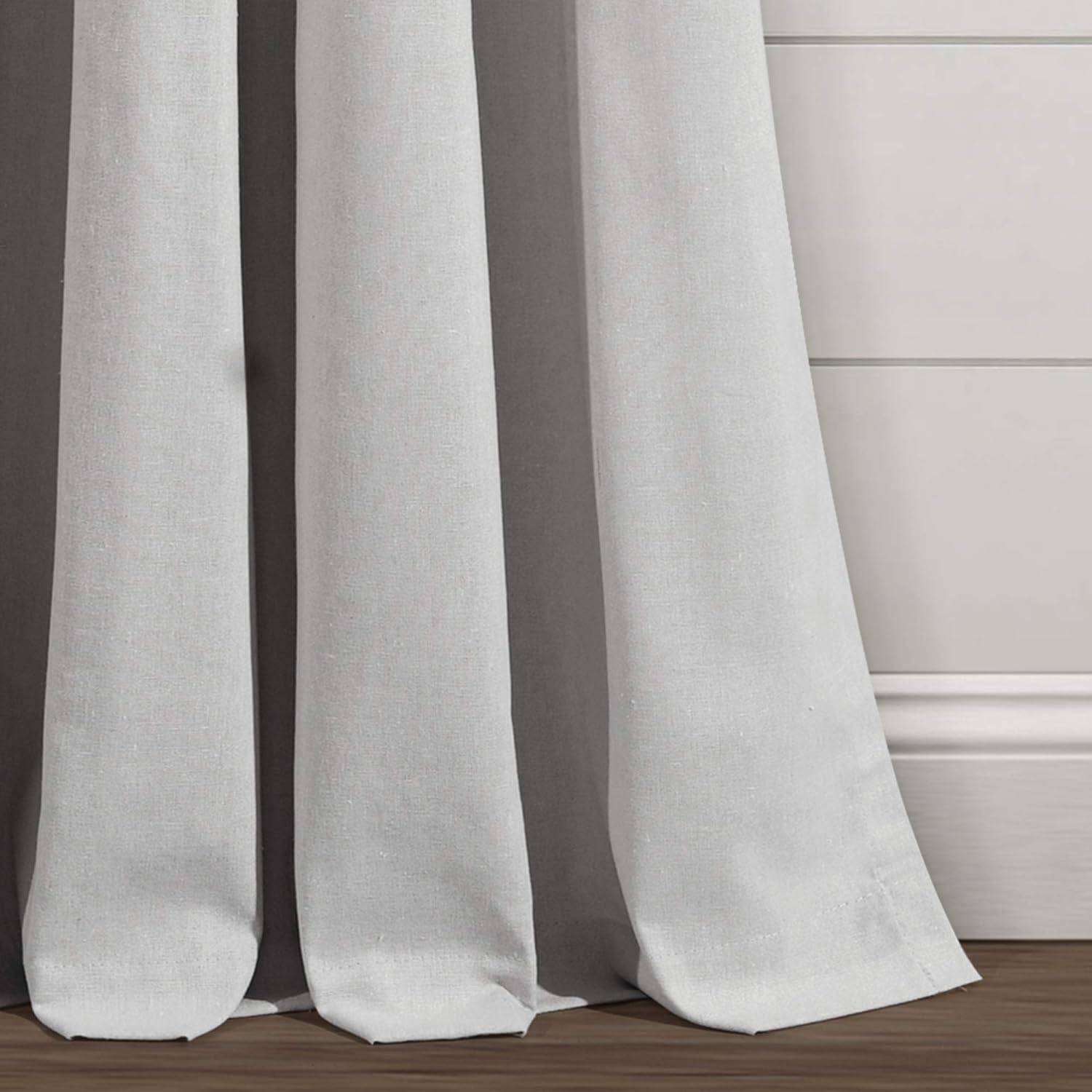 Lush Decor Boho Pom Tassel Linen Window Curtain (Single Panel), 84" L x 52" W, Light Gray: Home & Kitchen