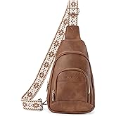SENDEFN Crossbody Bags for Women Leather Sling Backpack Fanny Pack Chest Bag Casual Daypacks Travel Shopping
