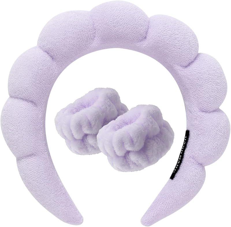 DRESHOW Spa Headband and Wristbands Set Makeup Skincare Non Slip