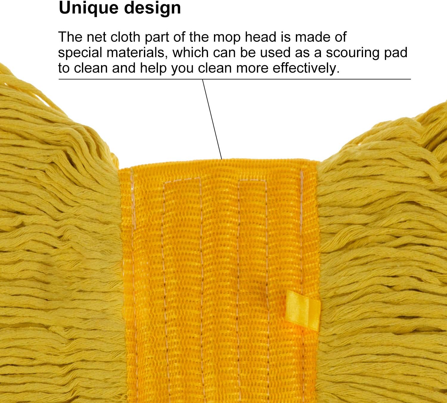 KLHB-YF Loop-End Commercial Mop Head, Heavy Duty Mop Replacement Head,6 Inch Universal Headband, Mop Head Replacement for Home, Industrial and Commercial Use（Yellow 2 Pack）: Health & Personal Care
