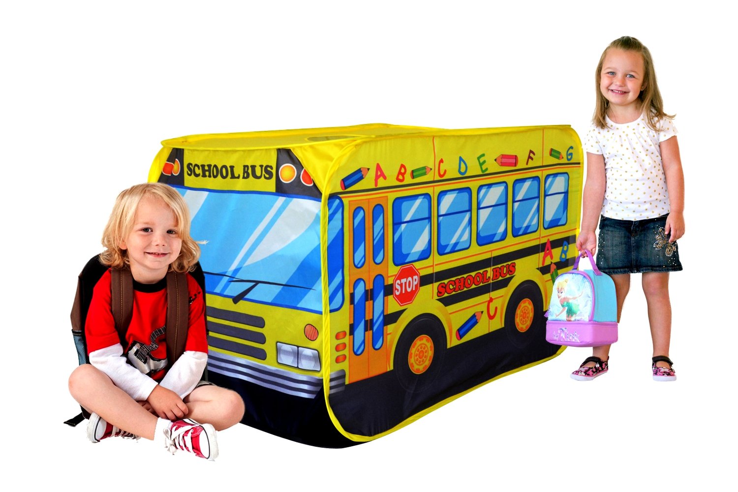 POCO DIVO School Bus Pop-up Play Tent Kids Pretend Vehicle