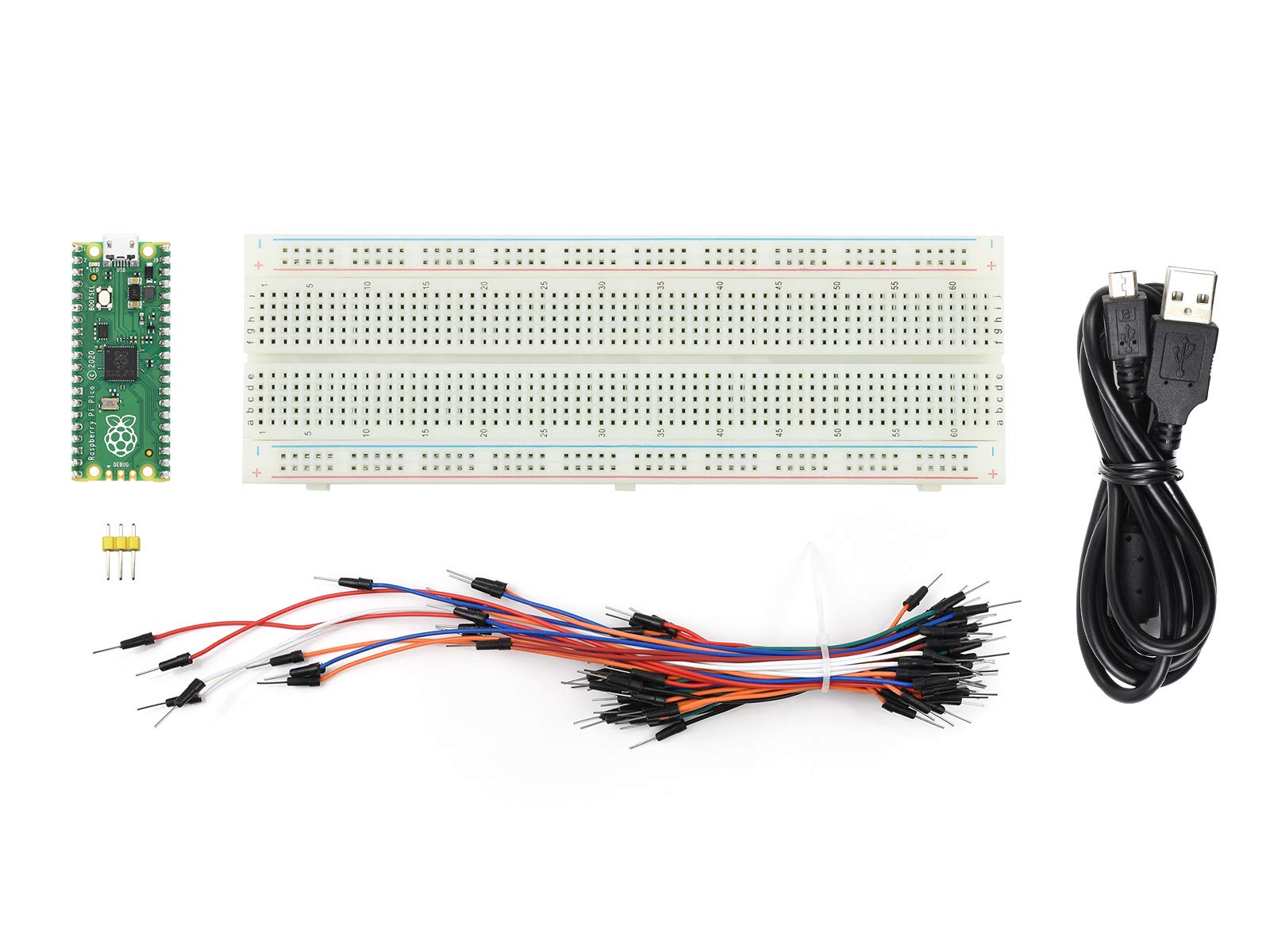 Waveshare Low-Cost High-Performance Microcontroller Board with Flexible Digital Interfaces Incorporates RP2040 Microcontroller Chip for Raspberry Pi Pico(with Starter-Kit)(5 Items)