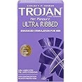TROJAN Her Pleasure Ultra Ribbed Lubricated Latex Condoms, Feel the Pleasure & Not the Condom, Enhanced Stimulation and Pleas