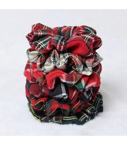 Amazon.com : Plaid Scrunchie Set, Set of 6 Scrunchies in  display picture 1
