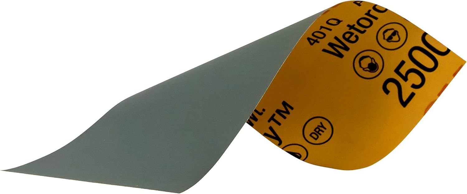 3M Auto Wet Or Dry Sandpaper 3 2/3 in x 9 in, 1000, 1500, 2000, 2500 Assorted Grit Pack, 5 Sheets: Garden & Outdoor
