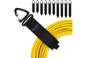 Heavy Duty Storage Straps(10-Pack), Trilancer Hook-and-Loop Cord Organizer and Hanger with Triangular Buckle to Hang on Walls for Cables, Wires, Rope, Hoses, Organization for Home, Garage or Workshop