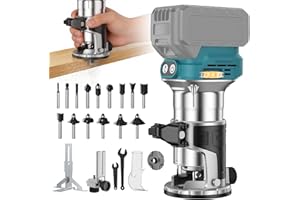 Cordless Router Tool for Ma-Kita 18V Battery, 800W 28000 RPM Brushless Wood Router with 6-Speed Control, Aluminum Base, Depth