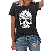Vintage Horror Graphic Shirts for Women Novelty Athletic T-Shirt Tops Short Sleeve Casual Vacation T Shirt