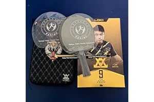 Ppbigu Wanghao Loki 9 Star Professional Ping Pong Bat Paddle with Original Bag, High Sticky 5 Wood +2 Carbon Blade Table Tennis Racket for Attack-Loop Play