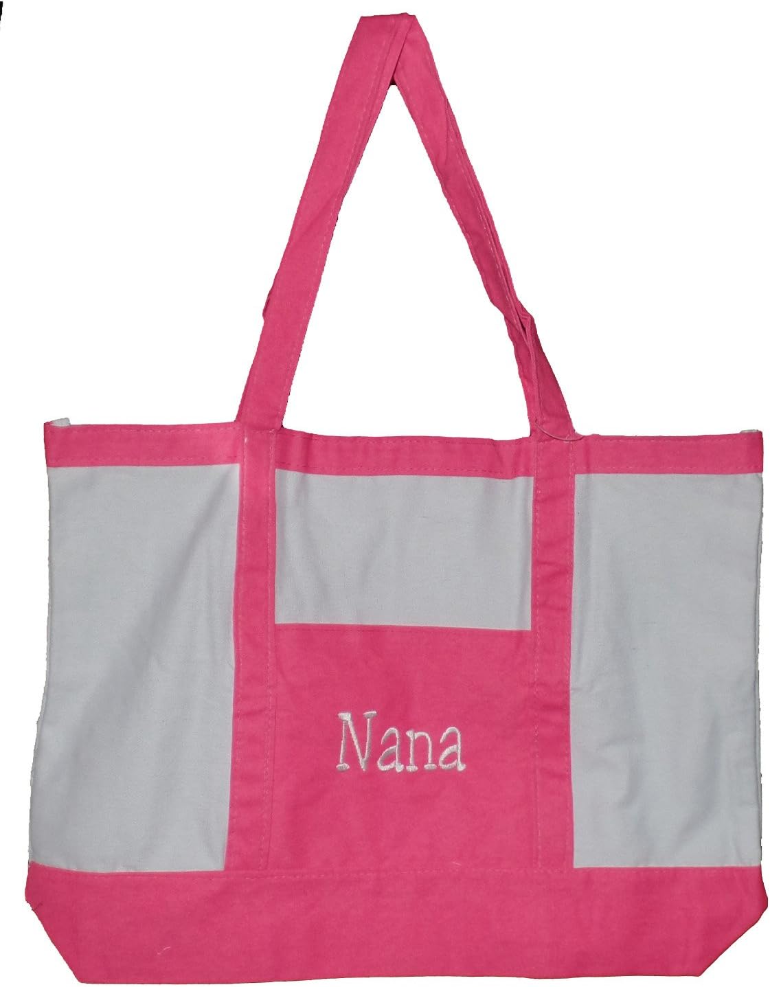 Custom Personalized 22 Inch Cotton Beach or Shopping Tote Bag (Personalized, Pink)
