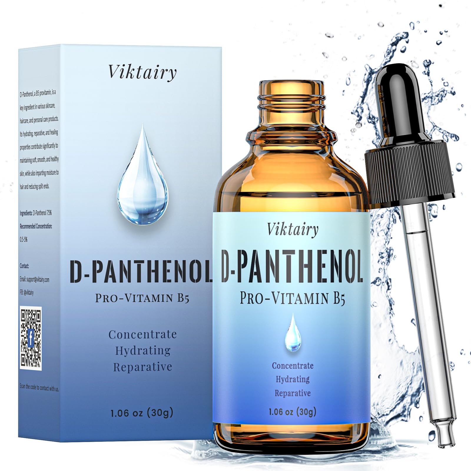 Photo 1 of D-Panthenol Liquid (1oz, 30g), Concentrate Pro-vitamin B5 Raw Active Ingredient for Skin Hydration, Cosmetic Grade Dexpanthenol for DIY Face, Hair, Nails and Skincare Serum, Moisture Cream