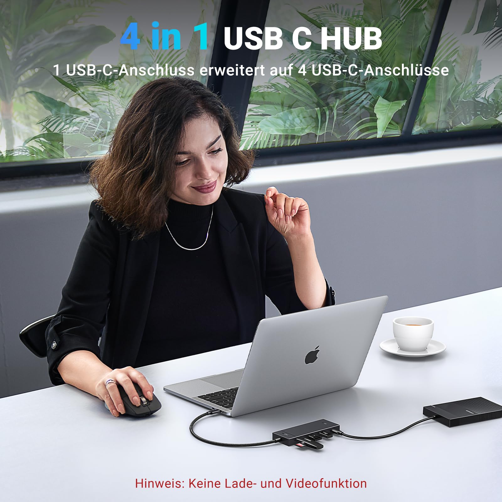 UGREEN USB C Hub 10 Gbps, Adapter mit 4*USB C 3.2 Ports, Hochgeschwindigkeits Multiport Splitter für iPhone 17 Serie, Galaxy S25 Serie, MacBook, iMac, iPad, Chromebook und mehr 3