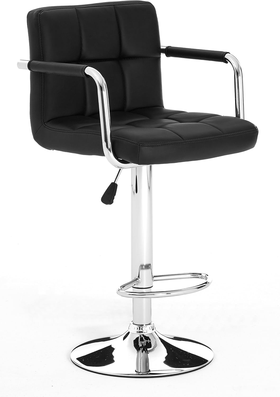 Premier Housewares Adjustable Bar Stool Black Bar Stools Faux Leather