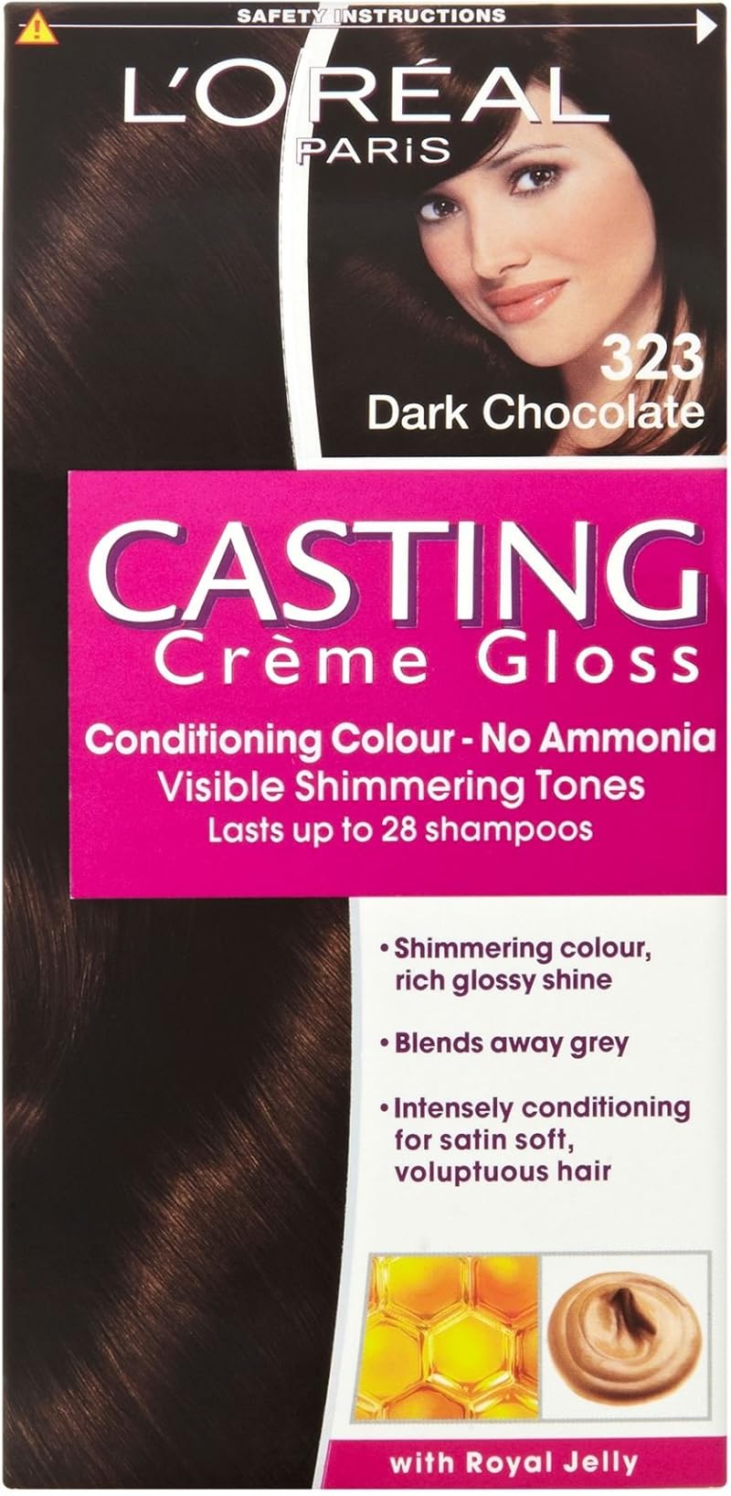 L'Oréal Casting Creme Gloss 323 Dark Chocolate 3 Pack Conditioning Colour