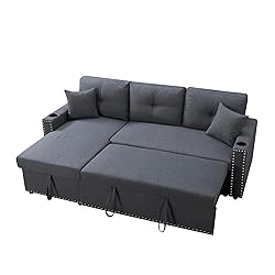 EMKK 84" L-Shape Convertible Sleeper Sectional