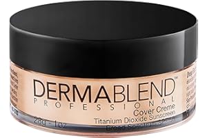 Dermablend Cover Crème Full Coverage Foundation Makeup, Hydrating Cream Concealer for Dark Circles and Blemishes, Maximum Coverage with Mineral Sunscreen SPF 30, 1 OZ