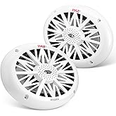 Pyle 6x9 Inch Dual Marine Speakers - 2 Way Waterproof and Weather Resistant Outdoor Audio Stereo Sound System with 260 Watt Power, Poly Carbon Cone and Cloth Surround - 1 Pair - PLMR692