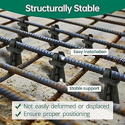 Strasee 100Pcs 1-3/16" Snap Rebar Chairs Plastic