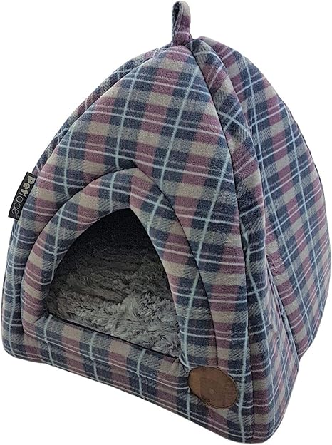 grey tartan dog bed