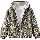 Verdusa Boy's Camo Jacket Zip Up Long Sleeve Hooded Jackets Casual Hoodie Outerwear