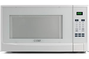 COMMERCIAL CHEF 1.4 Cubic Foot Microwave with 10 Power Levels, Small Microwave with Push Button, 1100 Watt Microwave with Digital Control Panels, Countertop Microwave with Timer, White