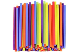[200 Pack] Jumbo Smoothie Straws - 8.5" High Assorted Colors Milkshake Straws